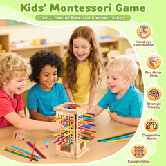 WhimsiPlay colorful sticks and balls encourage color matching and counting play
