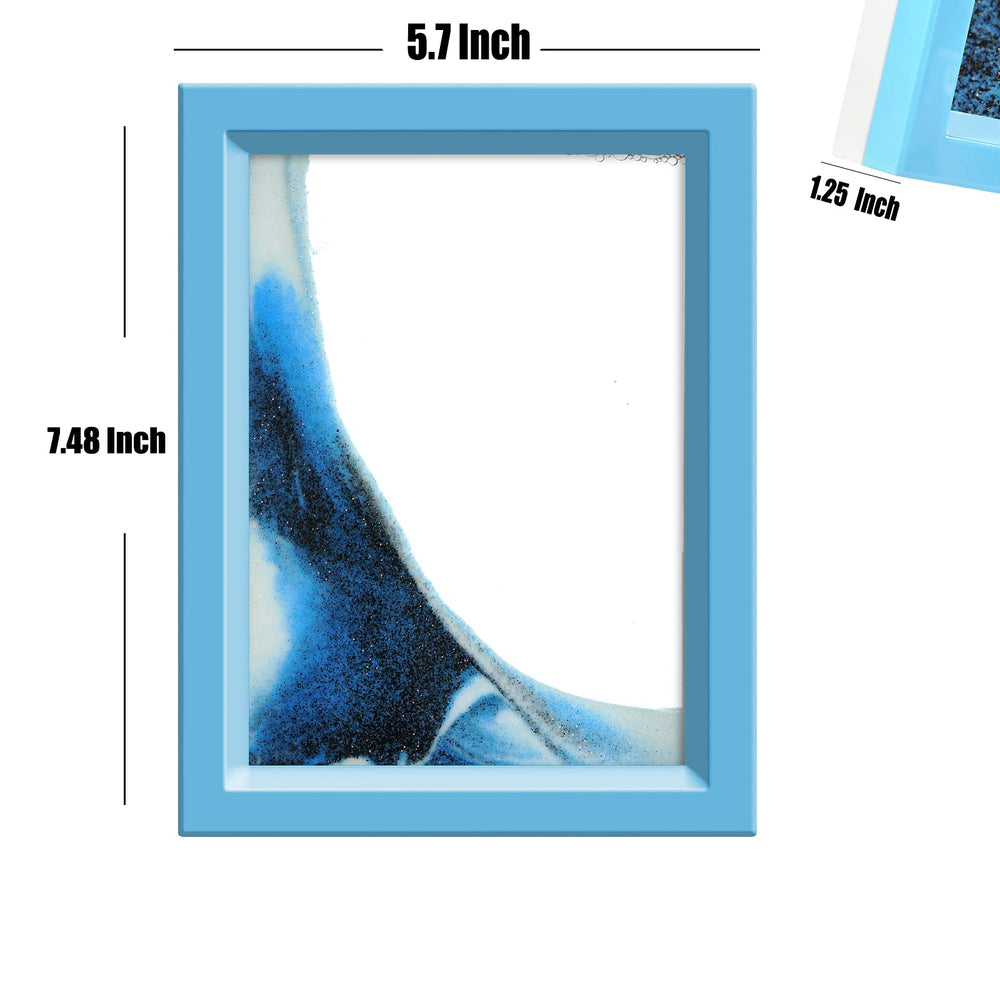 Whimsyyy Moving Sand Art Ocean Heart Blue flow highlights calming movement ideal for focus.