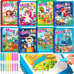 WhistenFla 8-pack water coloring book cover for mess-free toddler art