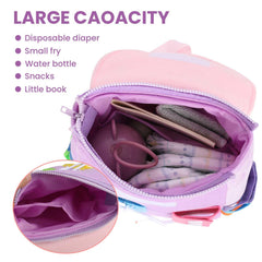 White Dolphin Toys Busy Board Backpack interior compartments help organize daily essentials.