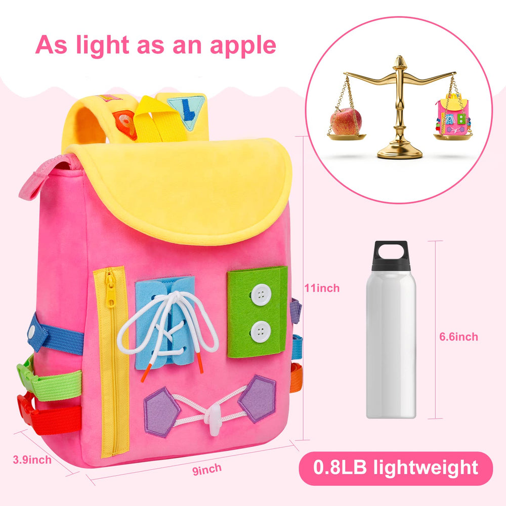 WHITE DOLPHIN TOYS Busy Board is machine washable for quick cleaning after trips