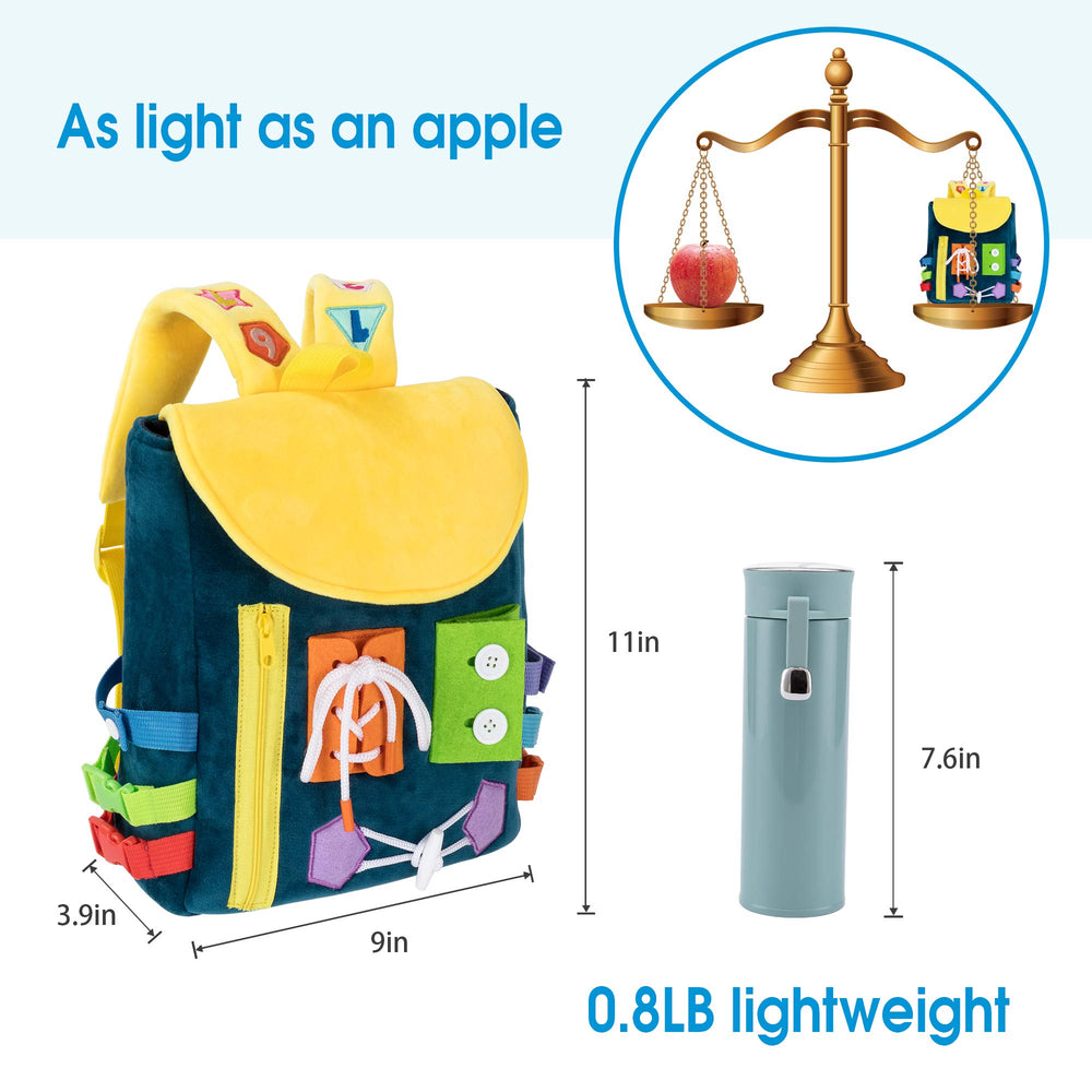 White Dolphin Toys Busy Board Main compartment holds essentials.