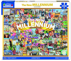 White Mountain 1000-piece interlocking puzzle pieces for easy handling