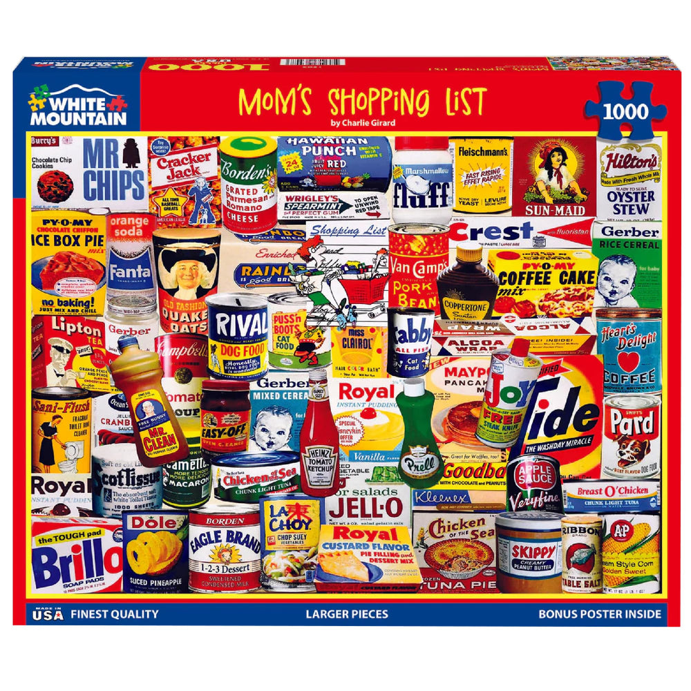 White Mountain 1000-piece large puzzle designed for easy handling.