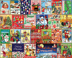 White Mountain 1000-piece puzzle pieces close-up highlighting large easy-to-handle pieces.