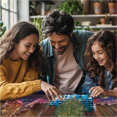 White Mountain 1000-piece puzzle laid out on table for 24x30 finish