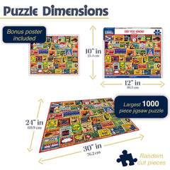 White Mountain 1000-piece puzzle vibrant collage assembly scene, ideal for relaxed evenings.