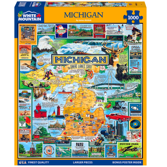 White Mountain Best of Michigan puzzle box front – family-friendly entertainment
