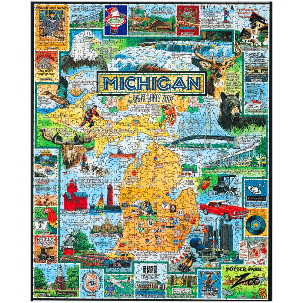 White Mountain Best of Michigan puzzle pieces – extra-large pieces for easy handling