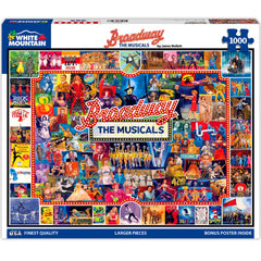 White Mountain Broadway puzzle cover featuring a colorful theater scene for family enjoyment