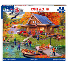 White Mountain Cabin Vacation Puzzle 1000-piece: immersive autumn scene for family evenings