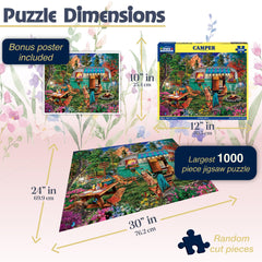 White Mountain Campers puzzle pieces with easy-to-grip design for all ages.