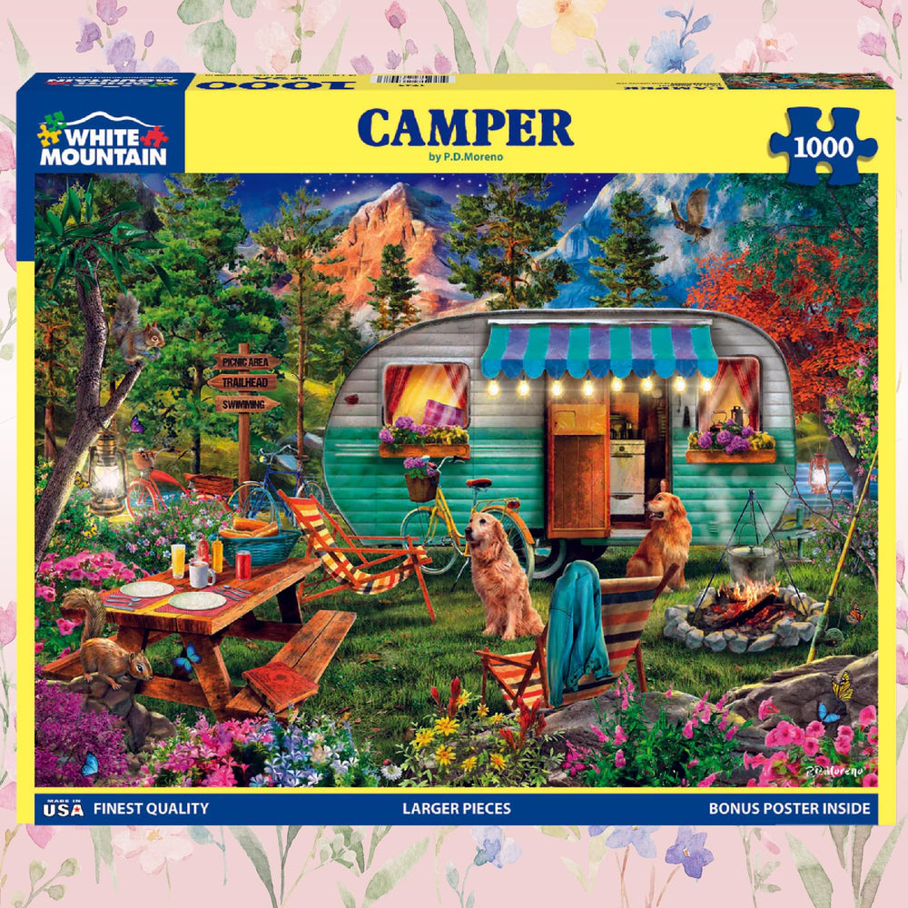 White Mountain Campsite scenery puzzle in action, ideal for cozy evenings.