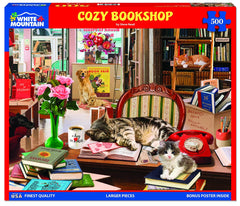 White Mountain cat-dog-scene puzzle 500pc: Family-friendly activity for shared focus and conversation.