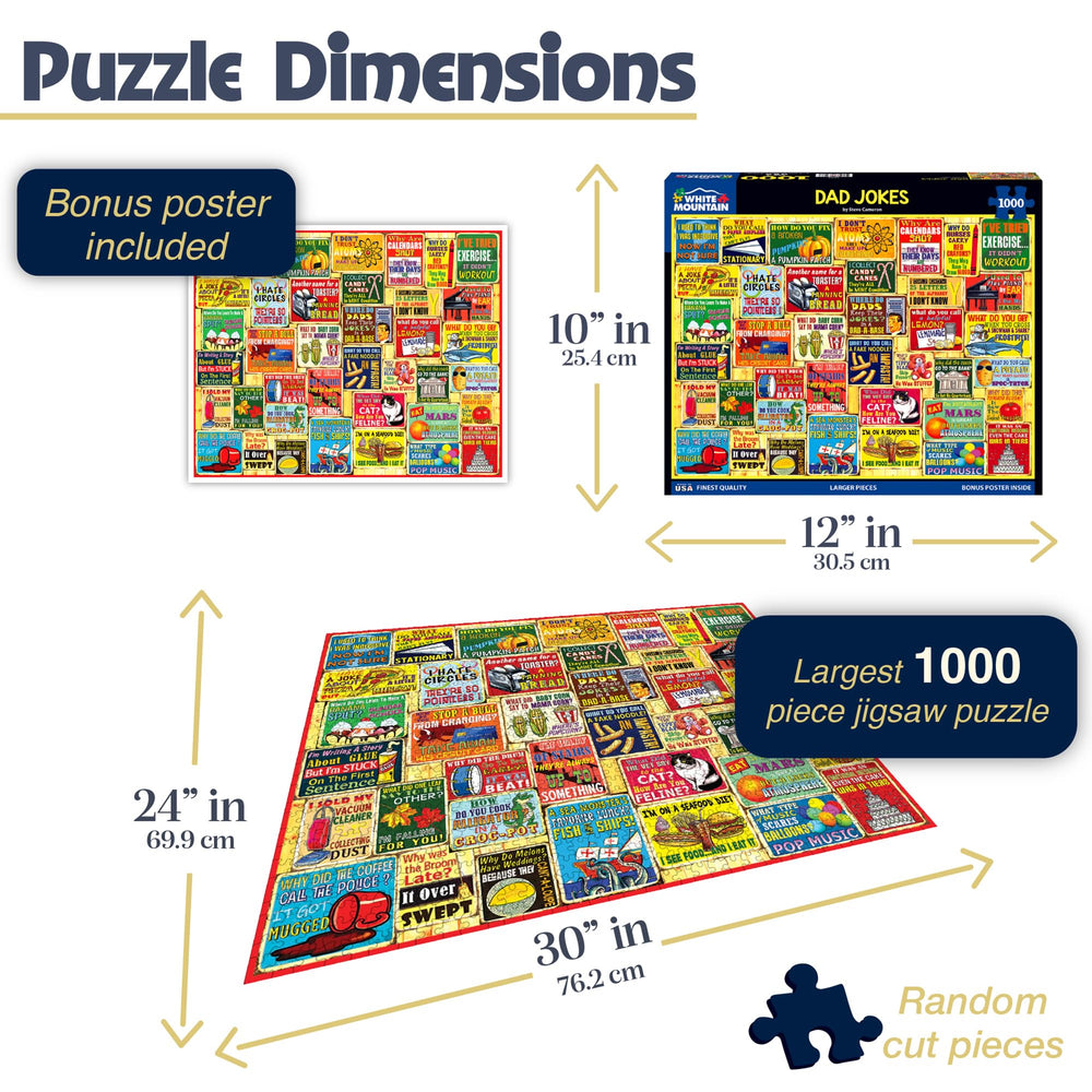 White Mountain collage puzzle bursts with color for engaging building fun.