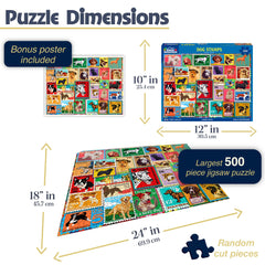 White Mountain 500-piece puzzle pieces arranged for easy handling and quick setup.