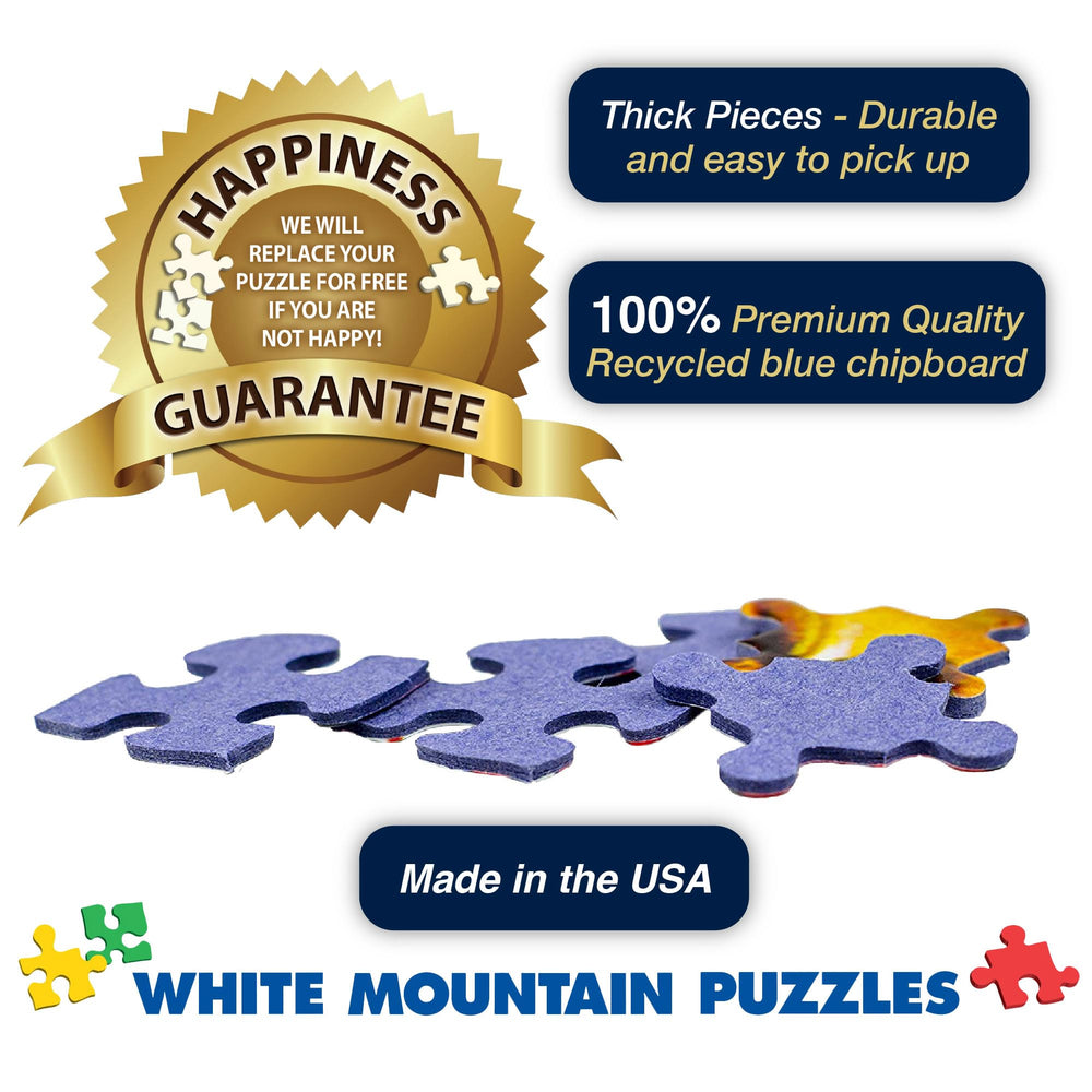 White Mountain Emerald Isle scene puzzle showcases iconic landmarks for learning fun.