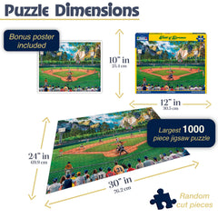 White Mountain Field of Dreams puzzle pieces spread on table for collaborative solving.