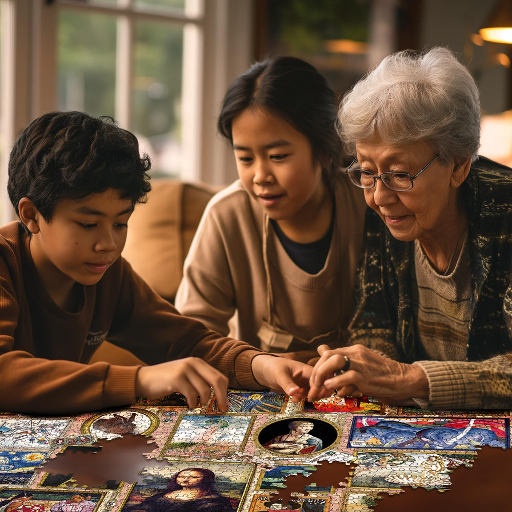 White Mountain Gauguin Colors puzzle offers bold patterns for creative challenge.