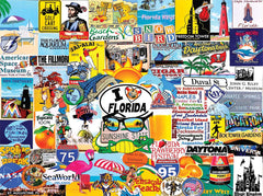 White Mountain I Love Florida collage puzzle featuring Florida attractions for family fun