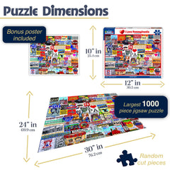 White Mountain I Love Pennsylvania puzzle being assembled on a table for group activity.