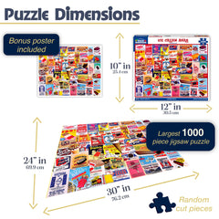 White Mountain Ice Cream Bars puzzle pieces on table, easy-grip design ideal for all ages