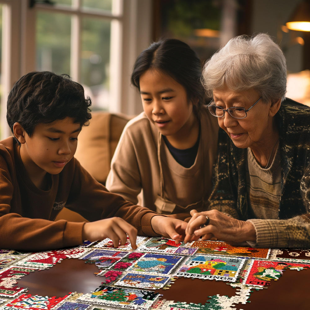 White Mountain made-in-usa puzzle highlighting quality manufacturing and Happiness Guarantee.