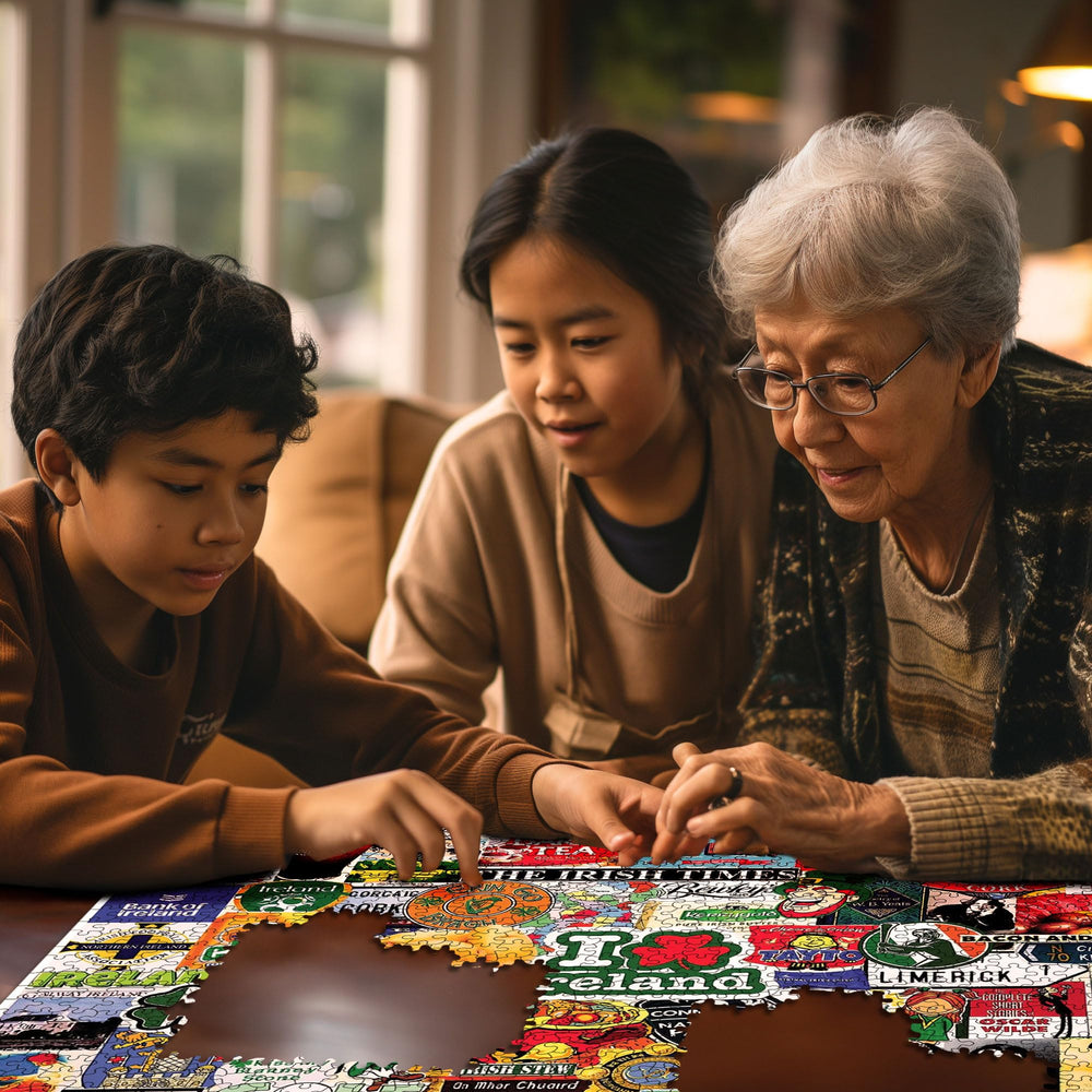 White Mountain Moher cliffs puzzle image encourages family bonding activities.