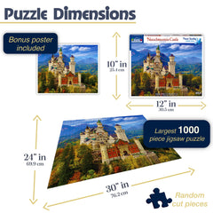 White Mountain Neuschwanstein Castle piece closeup highlighting interlocking design