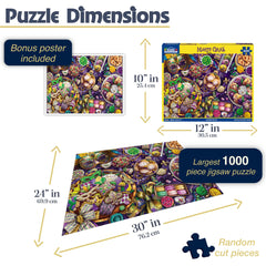 White Mountain puzzle art Olena features vibrant Mardi Gras imagery.