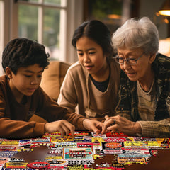 White Mountain old-time ads imagery enhances retro-themed family night.