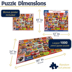 White Mountain puzzle features vintage soda signs to spark conversation and memories.