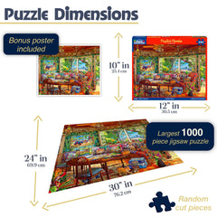 White Mountain Puzzler’s Paradise 1000-piece large pieces improve accessibility.