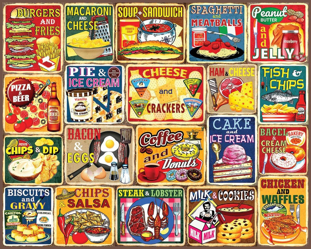 White Mountain Classic Food Combos puzzle, a cozy family night activity.
