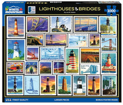 White Mountain Puzzles golden-gate-bridge-illuminated vivid detail inspires focused assembly