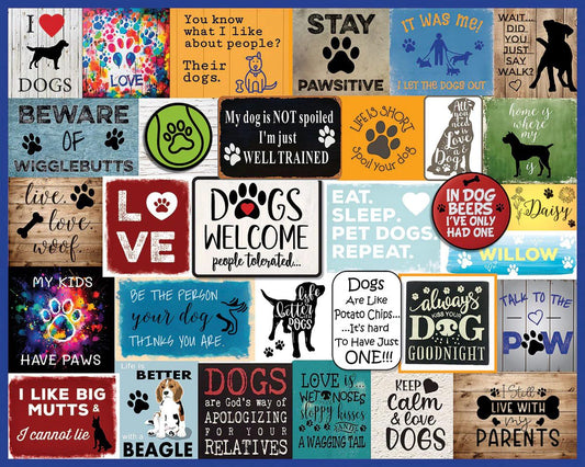 White Mountain I Love Dogs cover shows playful dogs for family fun.