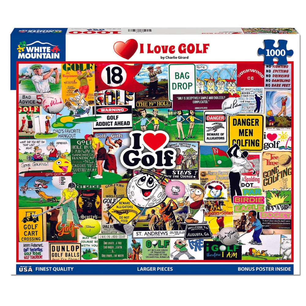 White Mountain I Love Golf collage puzzle for engaging play