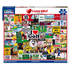 White Mountain I Love Golf collage puzzle for engaging play