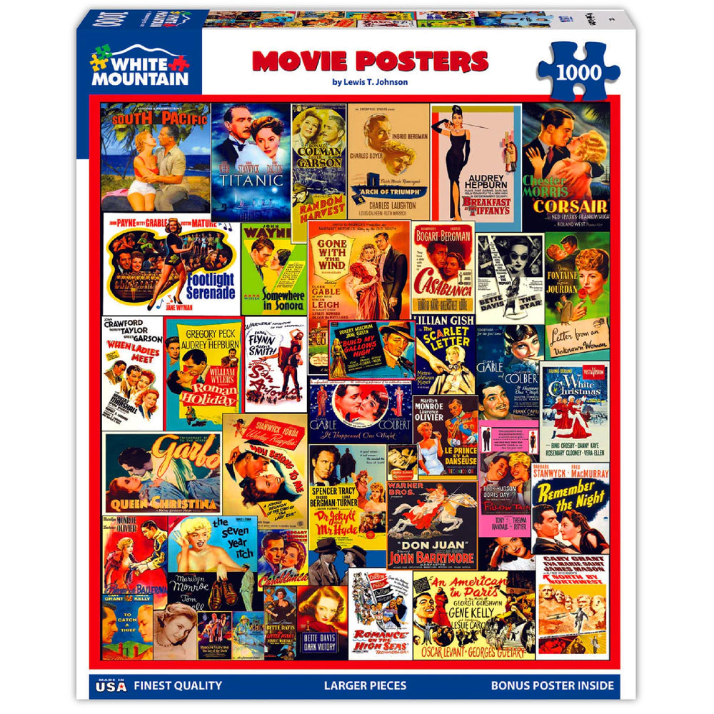 White Mountain Puzzles Roman Holiday poster scene for retro charm and family puzzle time.