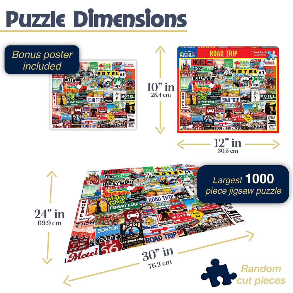 White Mountain Road Trip puzzle piece close-up showing thick grip-friendly pieces