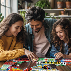 White Mountain Road Trip puzzle box and materials highlighting American-made quality