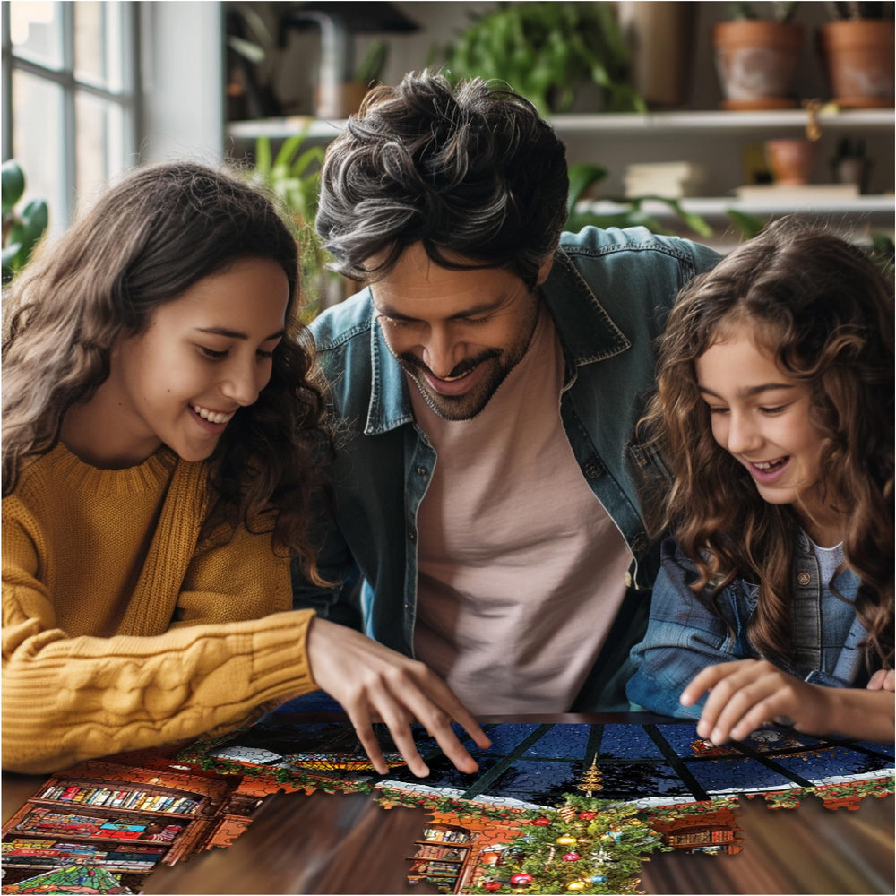 White Mountain Seek & Find detailed-cut artwork enhances focus and problem-solving during family puzzle night.
