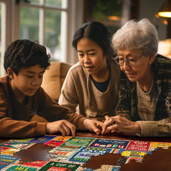 USA-made White Mountain Words of Wisdom puzzle signaling quality craftsmanship.