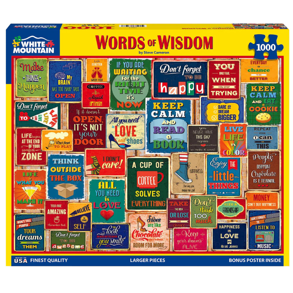 Close-up of White Mountain Words of Wisdom pieces highlighting large, easy-to-grip shapes.