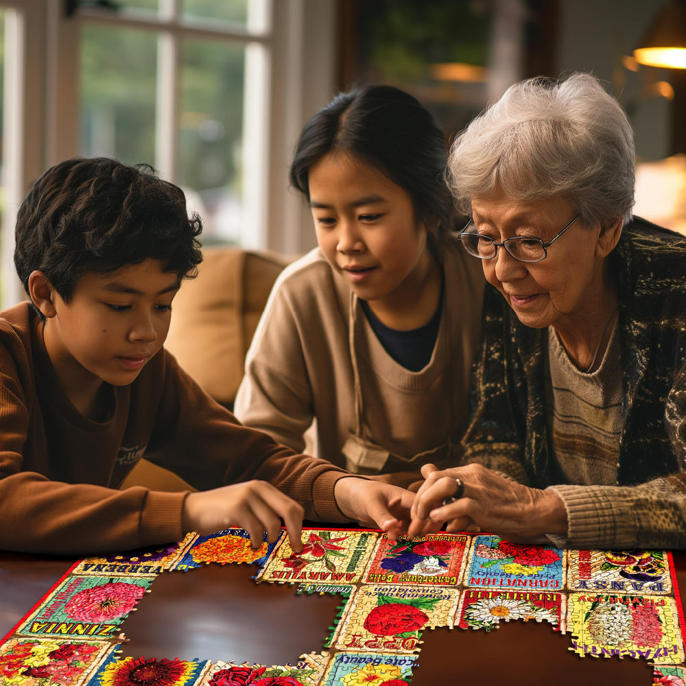 White Mountain 1000-piece puzzle pieces, large and easy to handle for comfortable puzzling