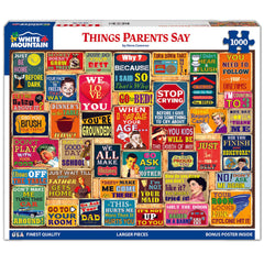 White Mountain collage puzzle ready for a relaxing family game night.