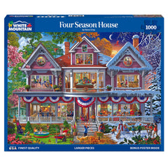 White Mountain finished puzzle 24x30 display ready for wall or shelf
