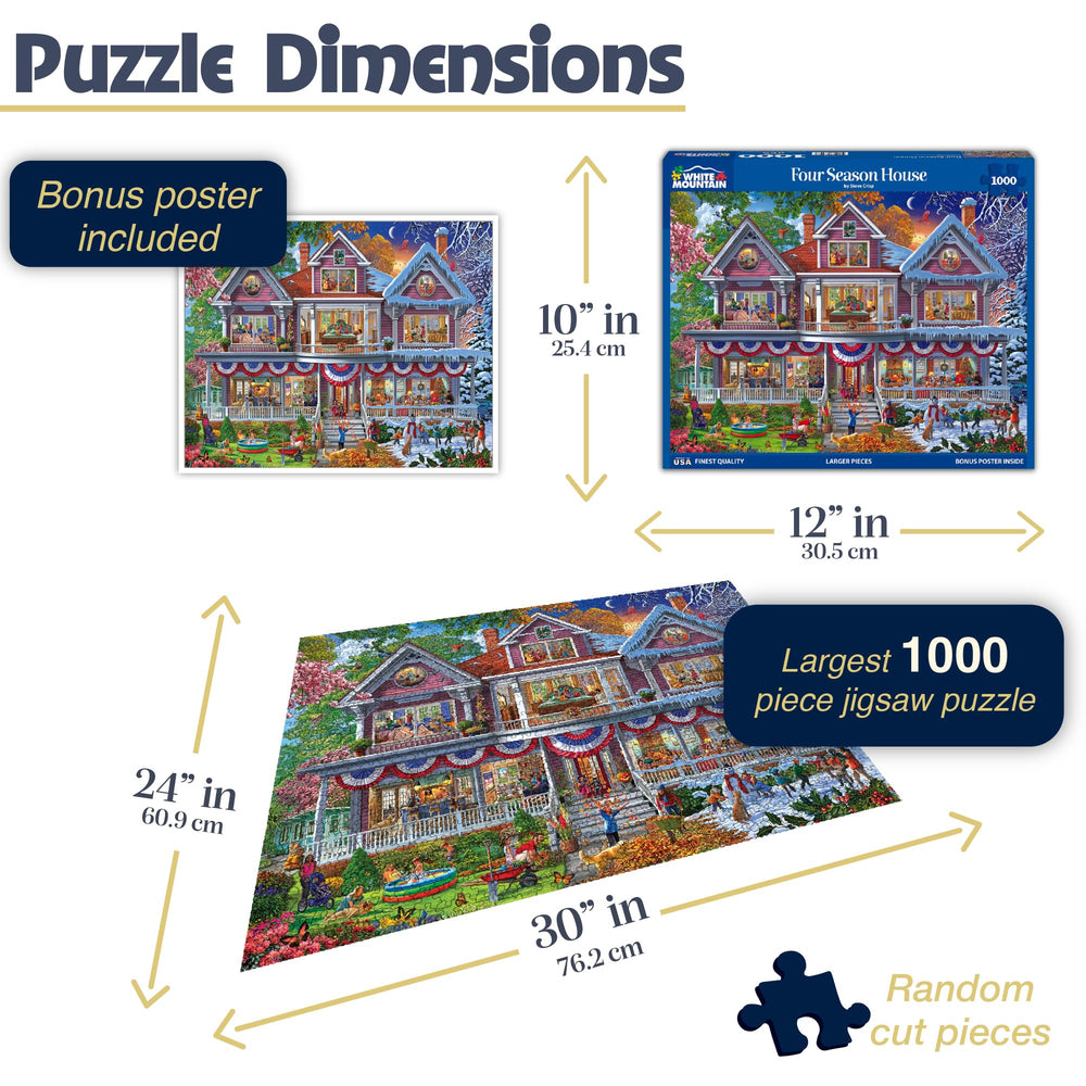 White Mountain large-piece puzzle close-up highlighting easy-to-handle pieces