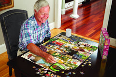 Close-up of individual puzzle pieces from White Mountain The Sixties