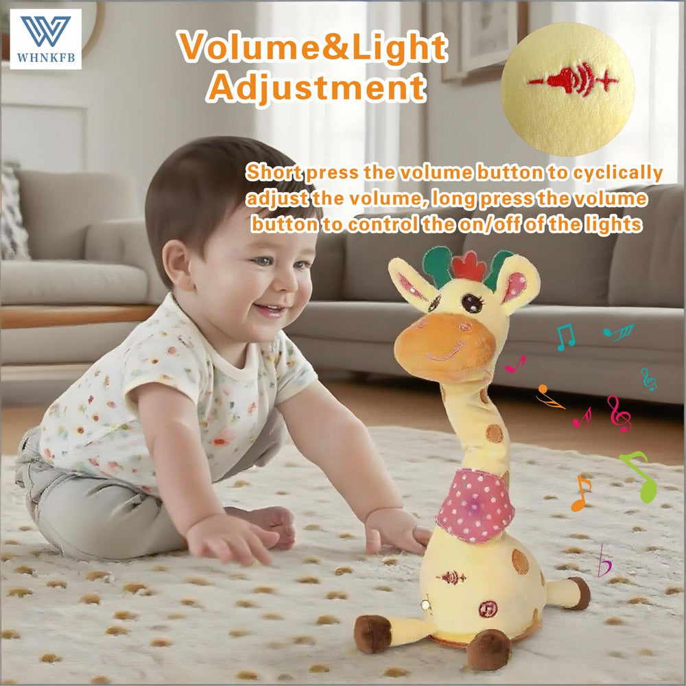 WHNKFB Giraffe toy music button enables quick song choices.